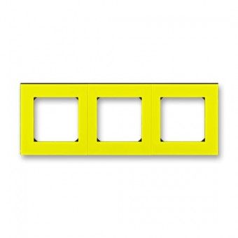 3901H-A05030 64  Rámeček pro elektroinstalační přístroje, trojnásobný, žlutá / kouřová černá